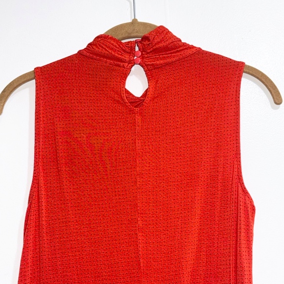 WORTHINGTON Red Polka Dot Sleeveless Draped Blouse Top Women’s Small - Picture 6 of 7
